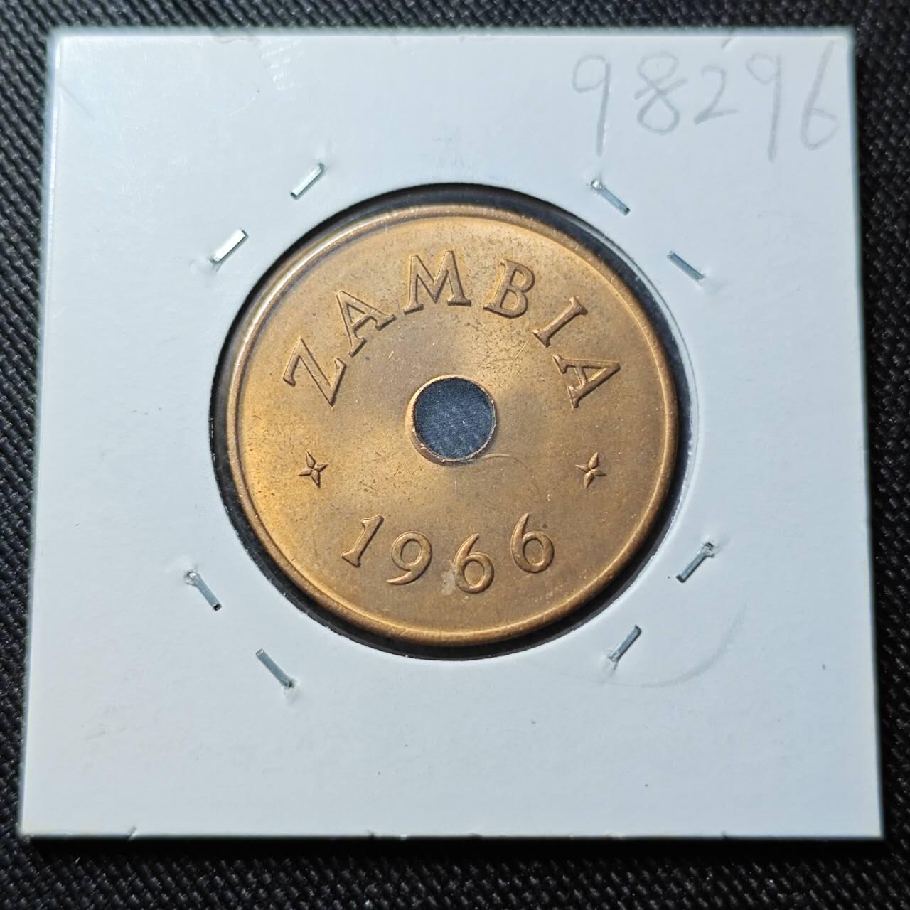 KK钱币收藏小铺  第398期 百期特拍（四拍之二） 2月预留时间 周末发货 1966赞比亚1便士铜币 MS品可评级 