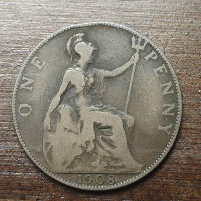 【铜匠收藏】★第143★散币专场 不寄存，30包邮。不满30元，支付5元运费。《接受代拍 代送NGC评级》 - 35【无寄存】英国 爱七 1908年 1便士