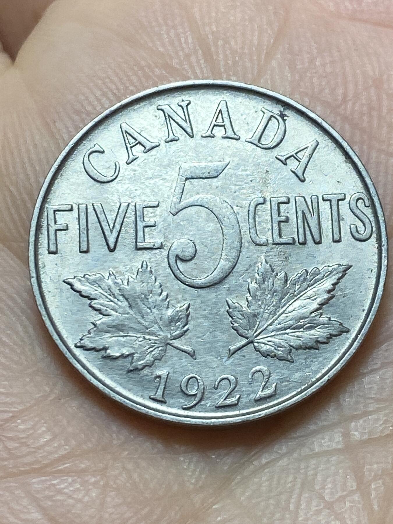 2026年第十七场(总第一百八十六场）外国好品散币场(免佣金) 加拿大🇨🇦1922年5分(乔治五世第三版，首发年)