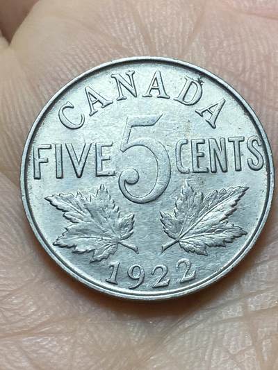 2026年第十七场(总第一百八十六场）外国好品散币场(免佣金) - 加拿大🇨🇦1922年5分(乔治五世第三版，首发年)