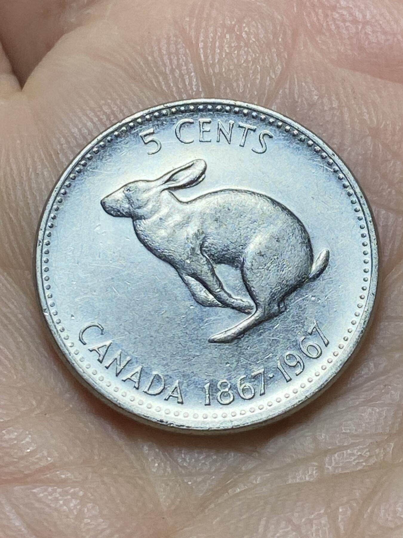 2026年第十七场(总第一百八十六场）外国好品散币场(免佣金) 加拿大🇨🇦1967年5分(加拿大联邦百年纪念币)