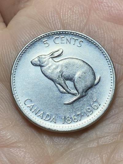 2026年第十七场(总第一百八十六场）外国好品散币场(免佣金) - 加拿大🇨🇦1967年5分(加拿大联邦百年纪念币)