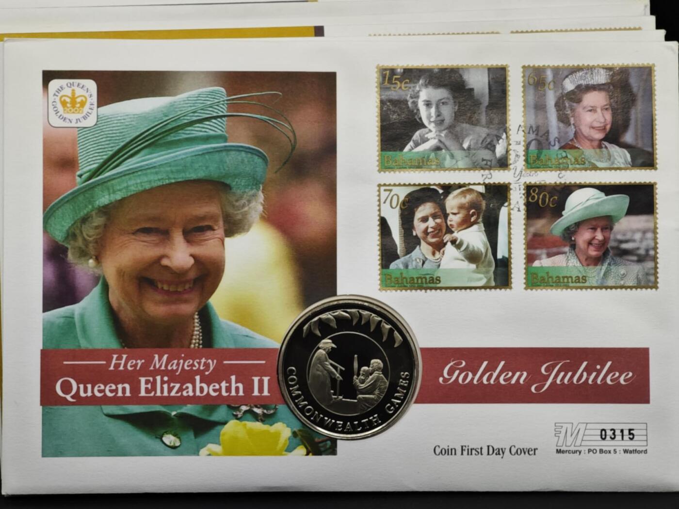 【淘币小摊】限时拍第八百六十二拍  克朗币邮币封场  满百包邮可预留两周  周一统一发货  福克兰群岛2002年女王登基金禧50便士纪念币邮币封