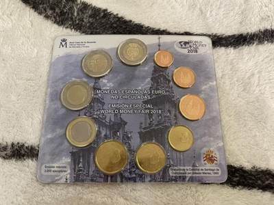 ❤️【币观天下】❤️ 第342期钱币秒杀拍卖场- 2026.2.4秒杀专场 长期征集拍品  - 西班牙2018年官方套币 含两枚高值2欧元纪念币 发行量仅2000套 稀少 