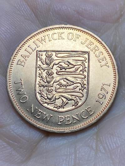 2026年第十八场(总第一百八十七场）外国好品散币场(免佣金) - 原光好品–英属泽西岛🇯🇪1971年2新便士(伊丽莎白二世中年花冠，十进制第一套，首发年)