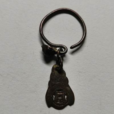 杂件专场98期 - 清代铜鎏金耳环一个