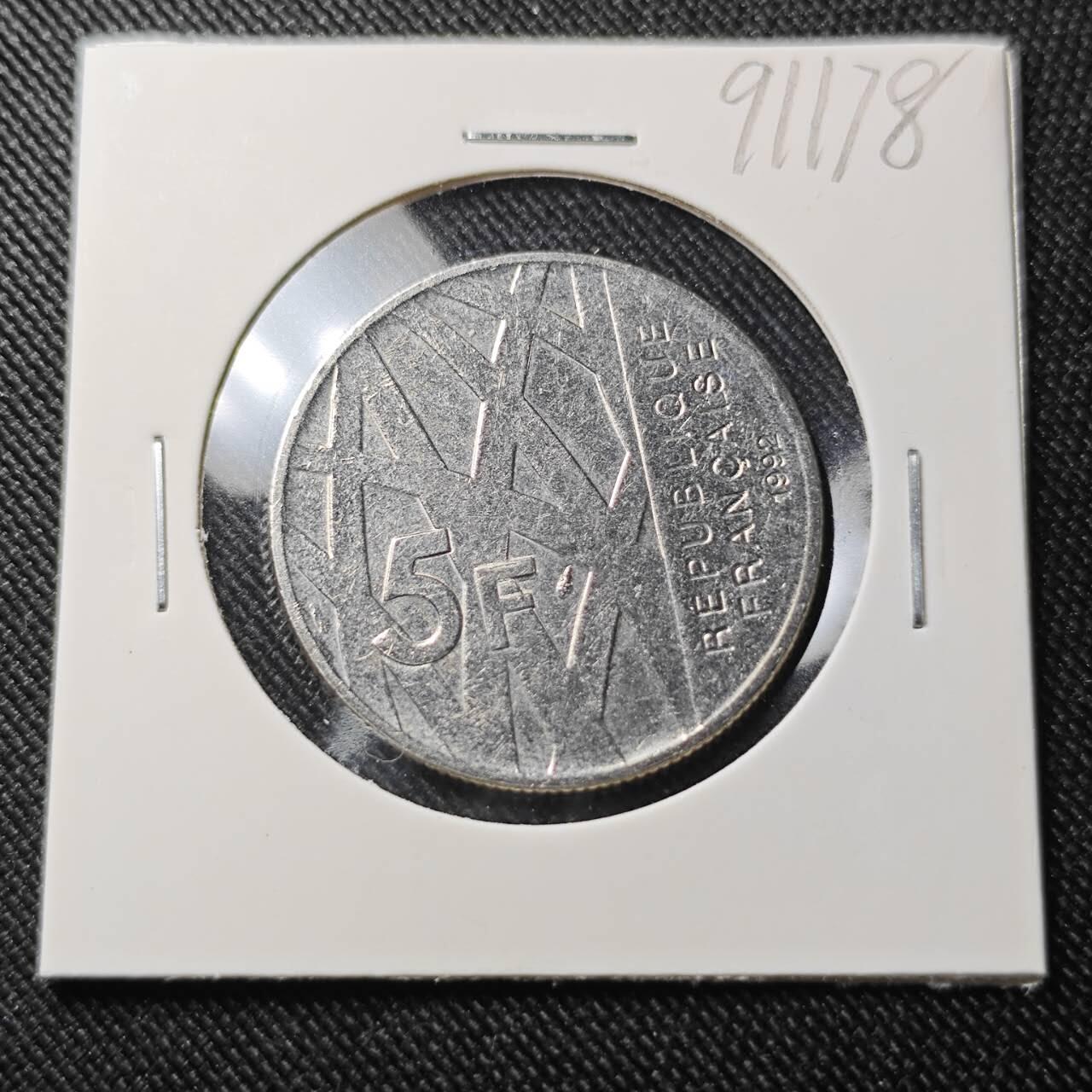 KK钱币收藏小铺  第391期  2月预留时间 周末发货  法国5法郎纪念币