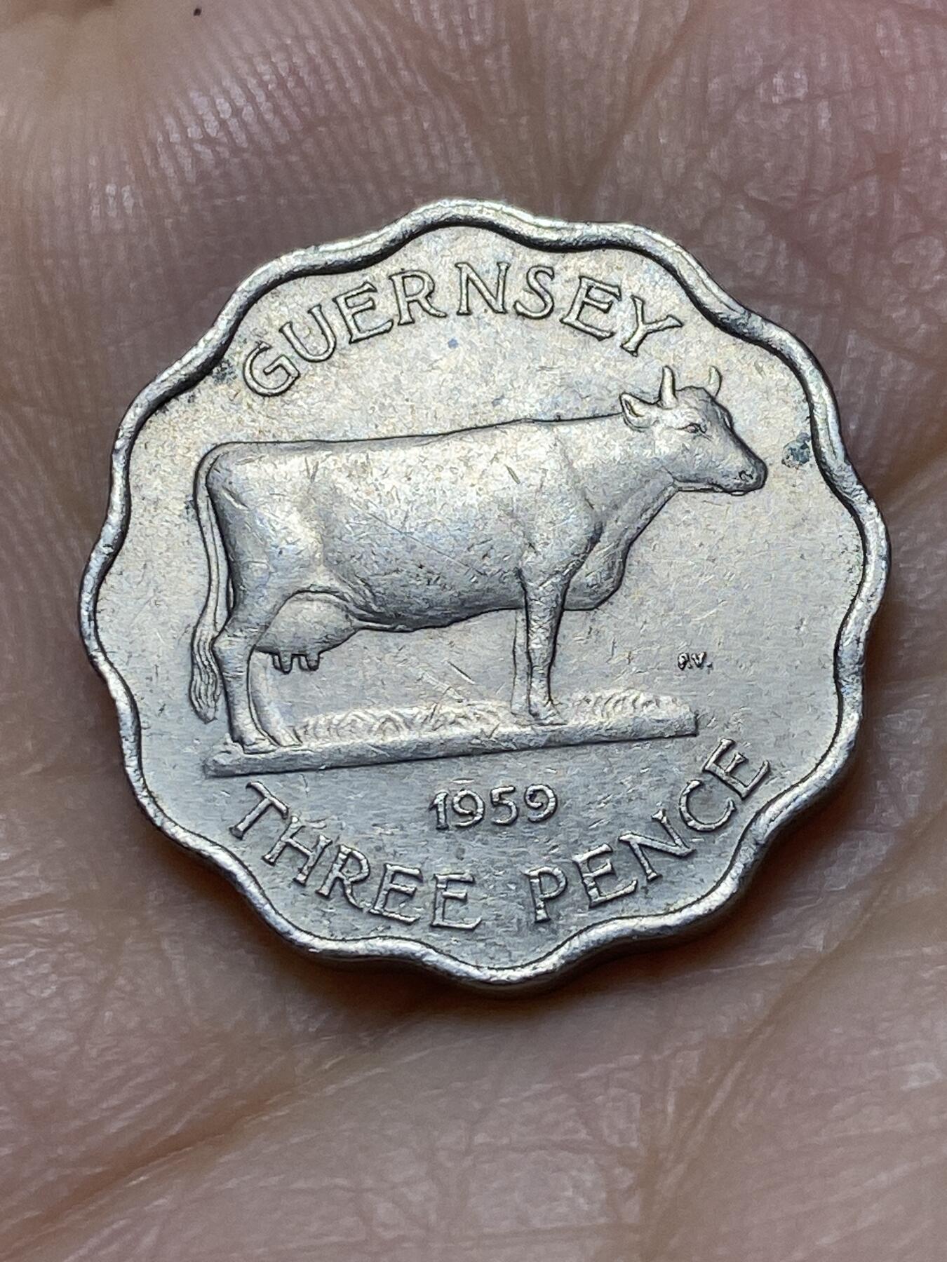 2026年第十八场(总第一百八十七场）外国好品散币场(免佣金) 英属根西岛🇬🇬1959年3便士(伊丽莎白二世时期，第一套第二版，厚版首发年)