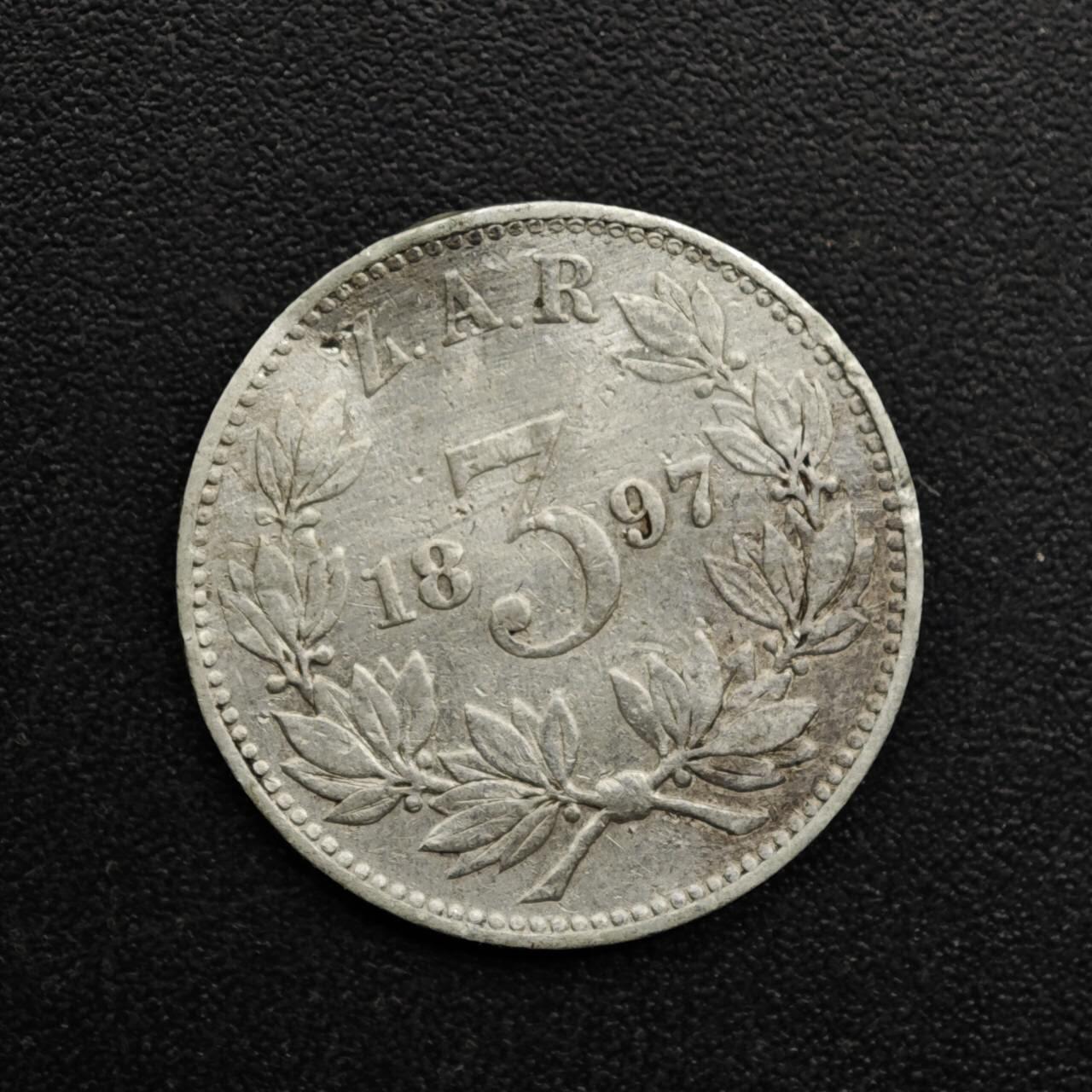 【淘币小摊】实时拍第八百六十三拍   小银币散币场   年前最后一周 之前的预留小年前全部发出 请更换最新收货地址  南非德兰士瓦1897年3便士银币