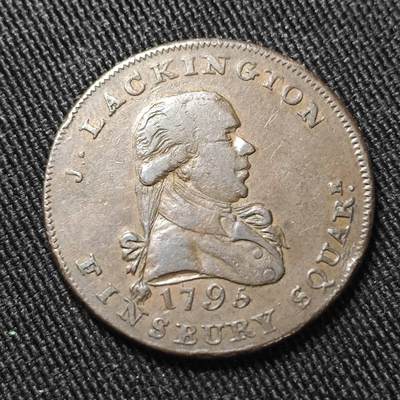 KK钱币收藏小铺  第399期  百期特拍（四拍之三）2月预留时间 周末发货 -  英国1795年半便士铜代币