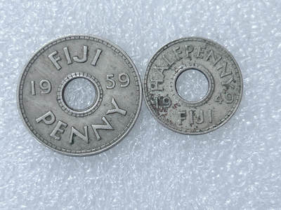 第一海外回流一元起拍收藏 散集专场  第298期 - 斐济1+1/2便士硬币 2枚