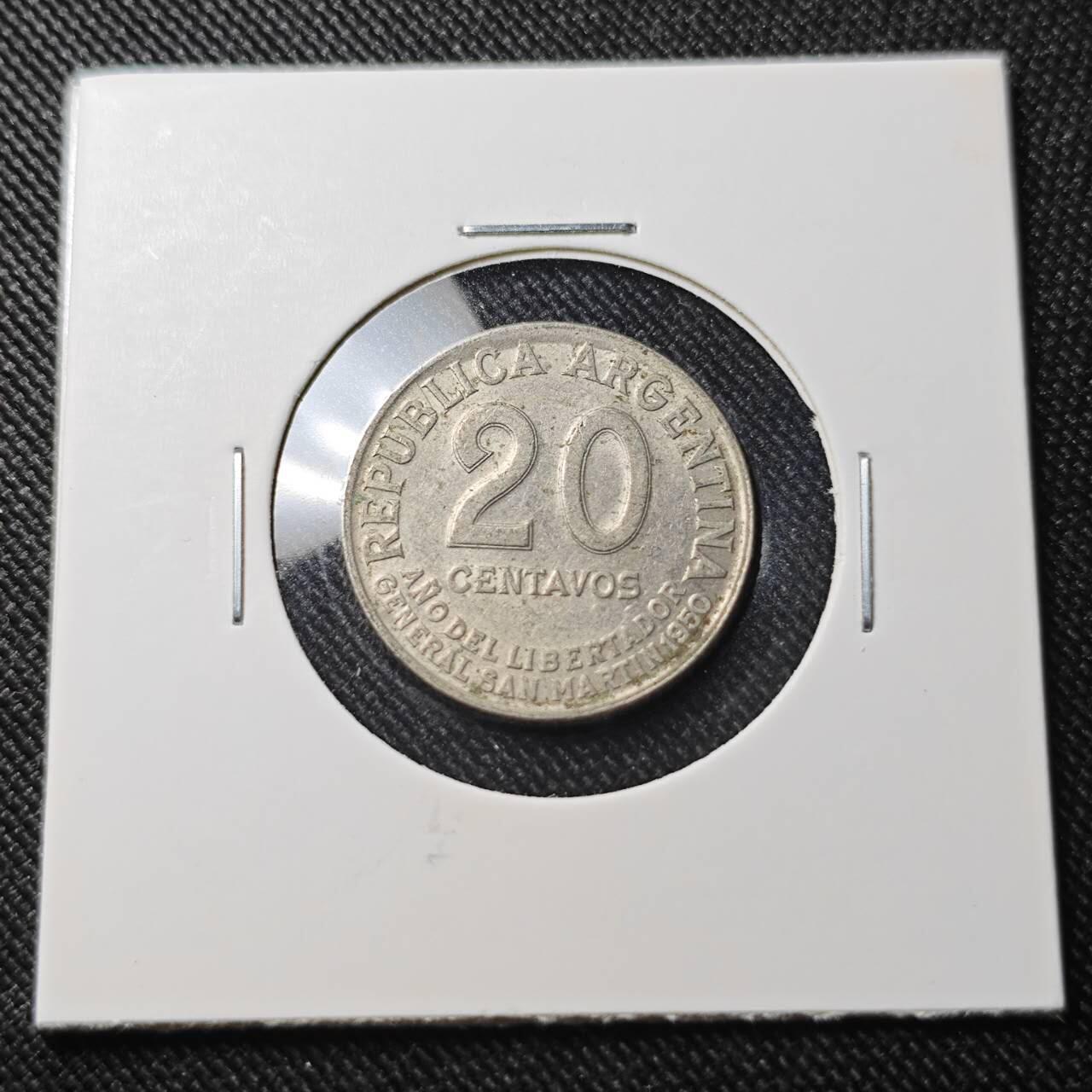 KK钱币收藏小铺  第391期  2月预留时间 周末发货  阿根廷20分纪念币