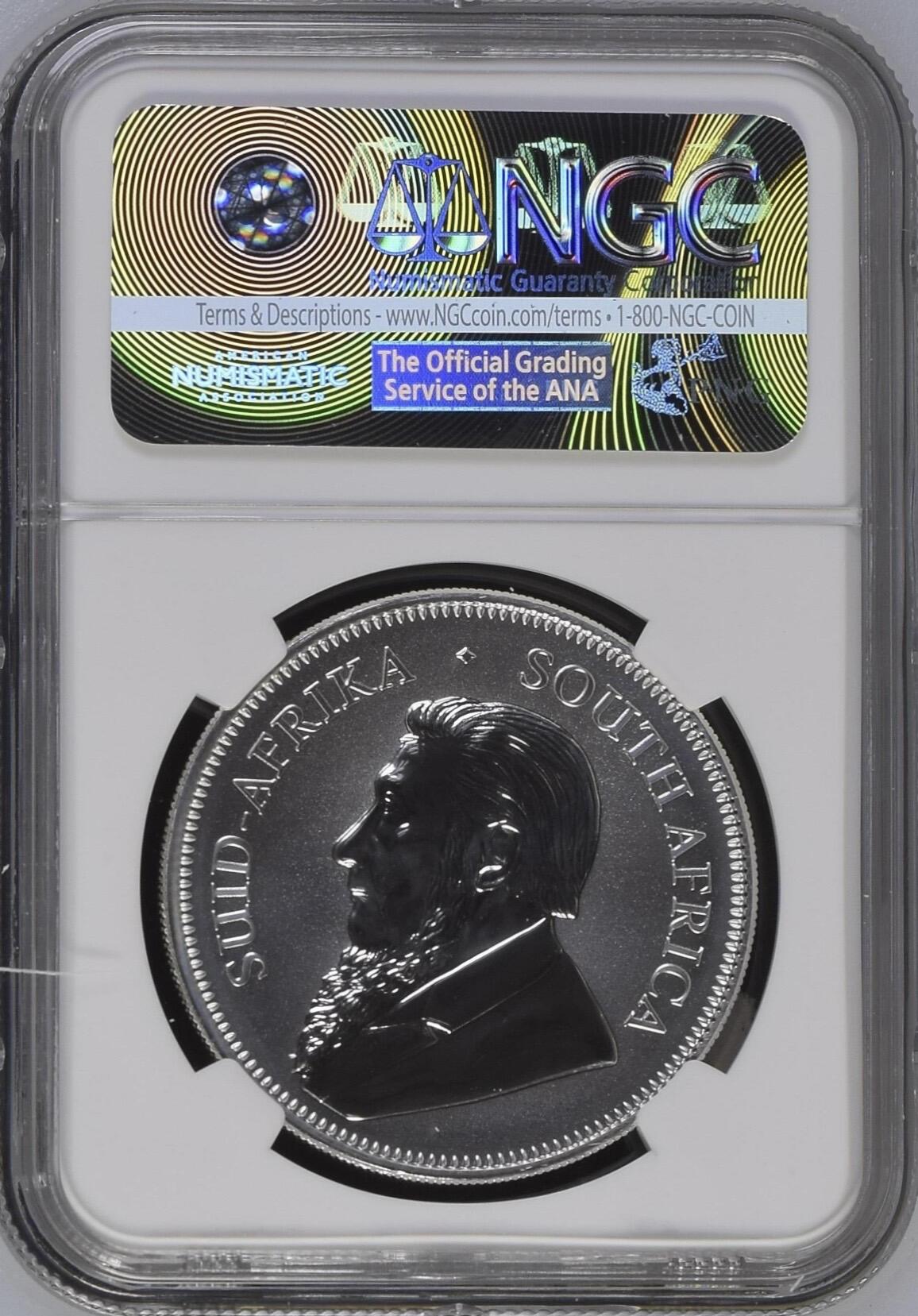 S&S Numismatic世界钱币-拍卖 第120期  南非2017年 南非克鲁格金币50周年 1兰特1盎司纪念银币 31.1克999银 NGC SP70冠军分 南非造币厂标签