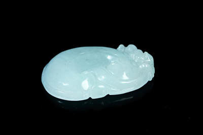 上海都达杂项专场四十七【全场包邮】  天然冰糯种翡翠（A货）精雕《吉祥如意》挂件90-10