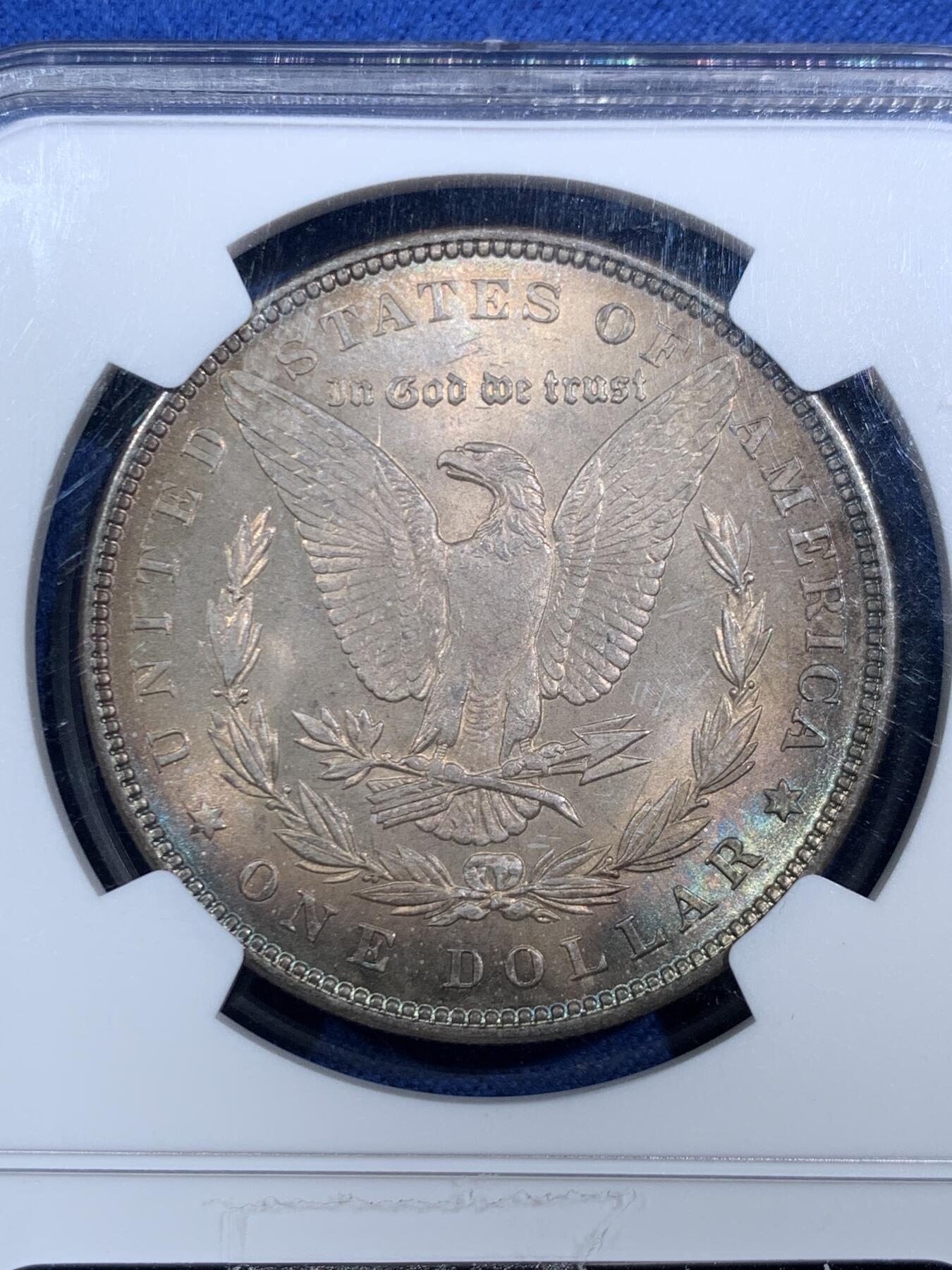 《竞宝斋》第464场 周日，周一，周二，3场连拍 （全场包邮）欢迎送拍 NGC MS65 美国1887年摩根1美元银币