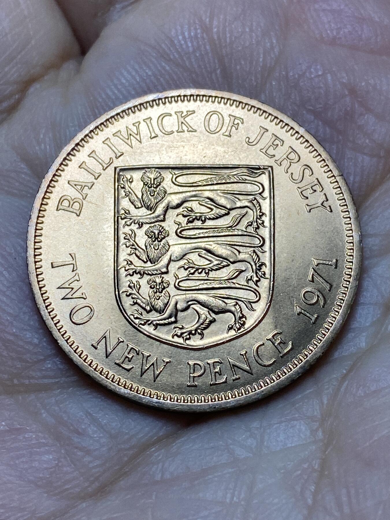 2026年第十八场(总第一百八十七场）外国好品散币场(免佣金) 英属泽西岛🇯🇪1971年2新便士(伊丽莎白二世中年花冠，十进制第一套，首发年)