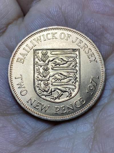 2026年第十八场(总第一百八十七场）外国好品散币场(免佣金) - 英属泽西岛🇯🇪1971年2新便士(伊丽莎白二世中年花冠，十进制第一套，首发年)