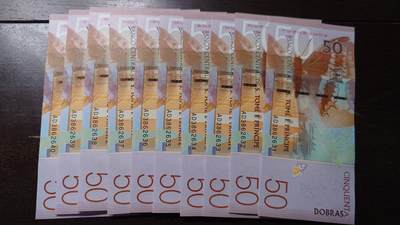 【新年十一拍】世界钱币～微拍第232期暨2026年第11期  多款低端纸币10张为一件成本价起拍 - 2024年圣多美和普林西比50 如图十张连号为一件一起拍 全新绝品