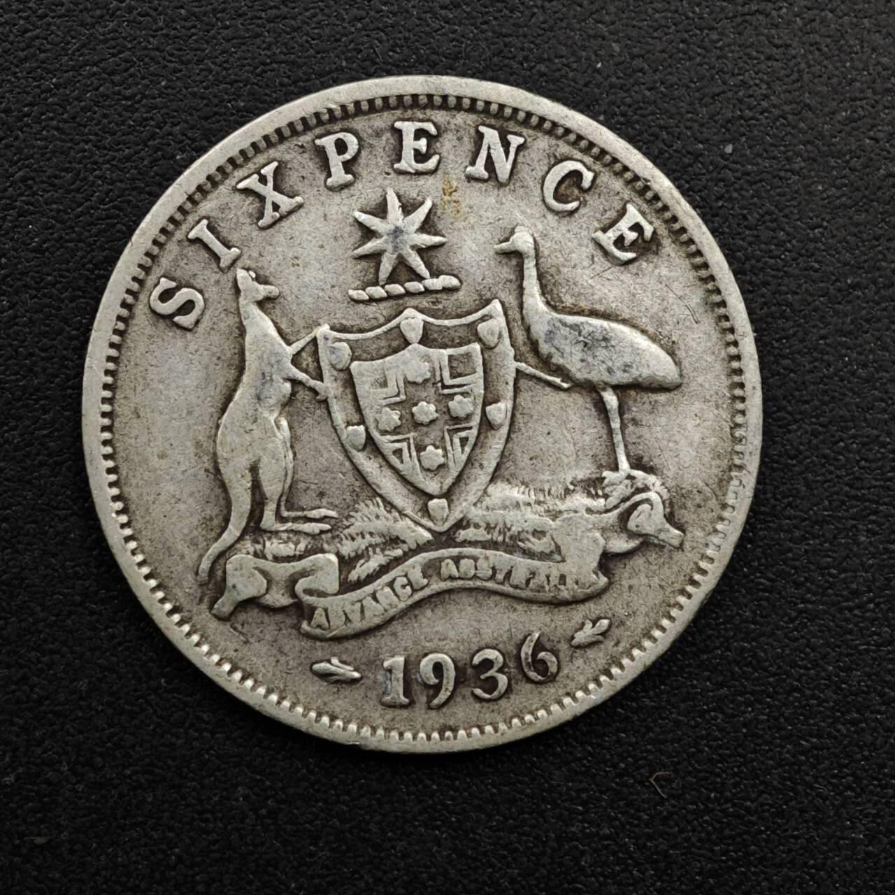 【淘币小摊】实时拍第八百六十三拍   小银币散币场   年前最后一周 之前的预留小年前全部发出 请更换最新收货地址  澳大利亚1936年乔治五世6便士银币