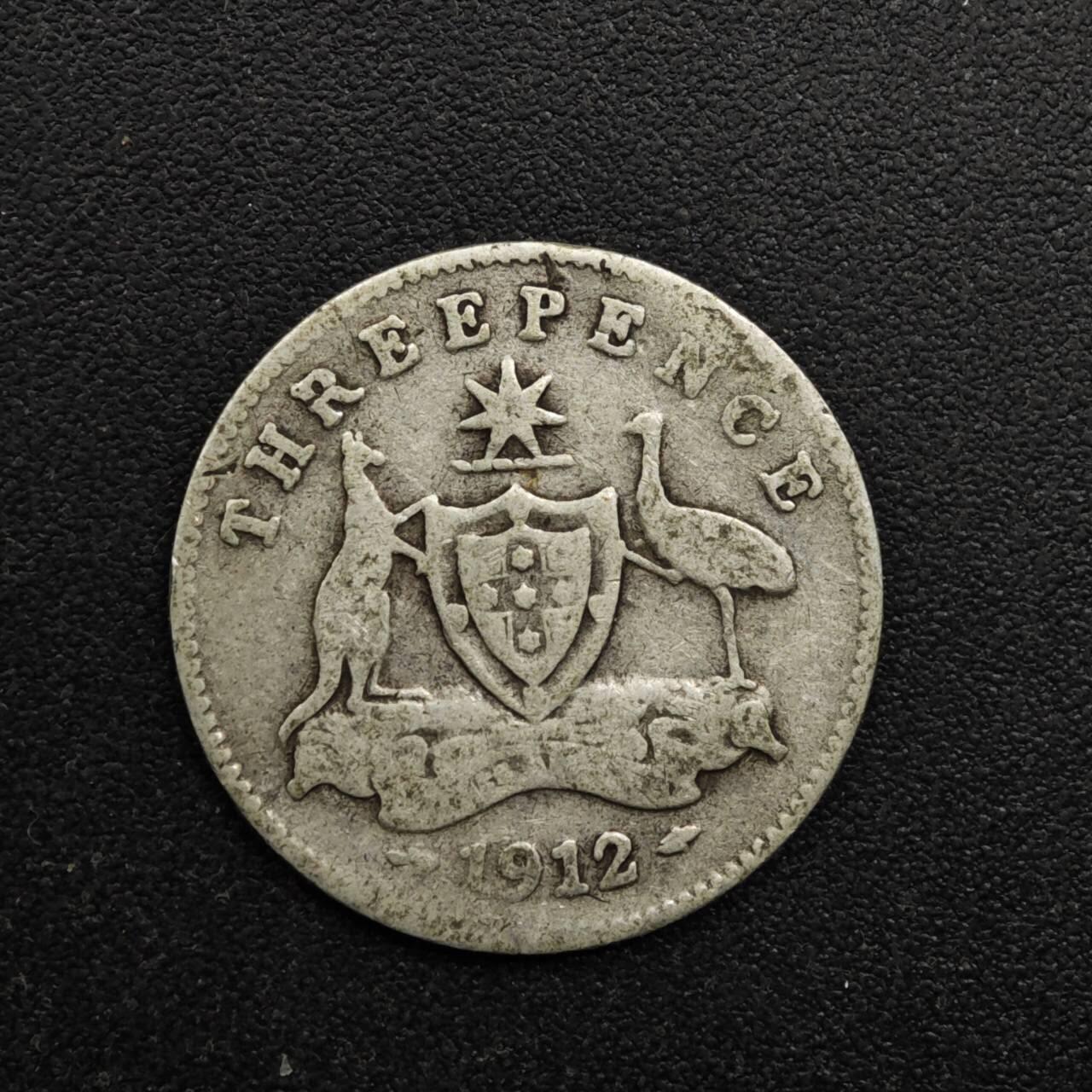 【淘币小摊】实时拍第八百六十三拍   小银币散币场   年前最后一周 之前的预留小年前全部发出 请更换最新收货地址  澳大利亚1912年乔治五世3便士银币