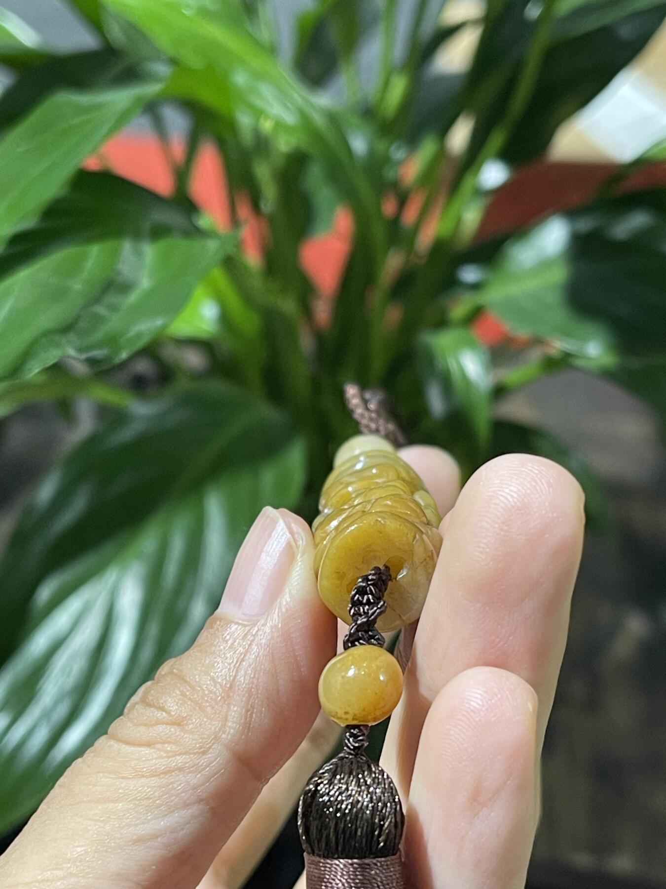 和田玉籽料手工挂饰 黄翡挂坠