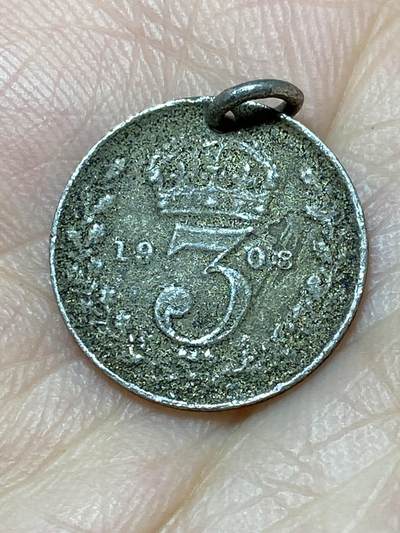 2026年第十八场(总第一百八十七场）外国好品散币场(免佣金) - 打孔穿环–英国🇬🇧1908年3便士银币(爱德华七世时期，925高银)