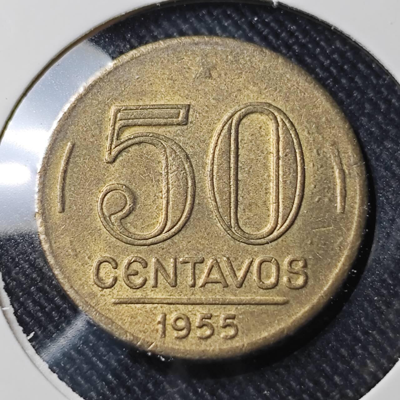 KK钱币收藏小铺  第391期  2月预留时间 周末发货  1955巴西50分铜币 带光