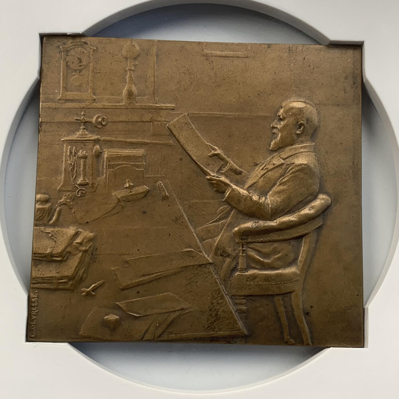 掌中浮雕-藏着的欧洲第052场 1913年比利时根特世博会铜章，61*66mm