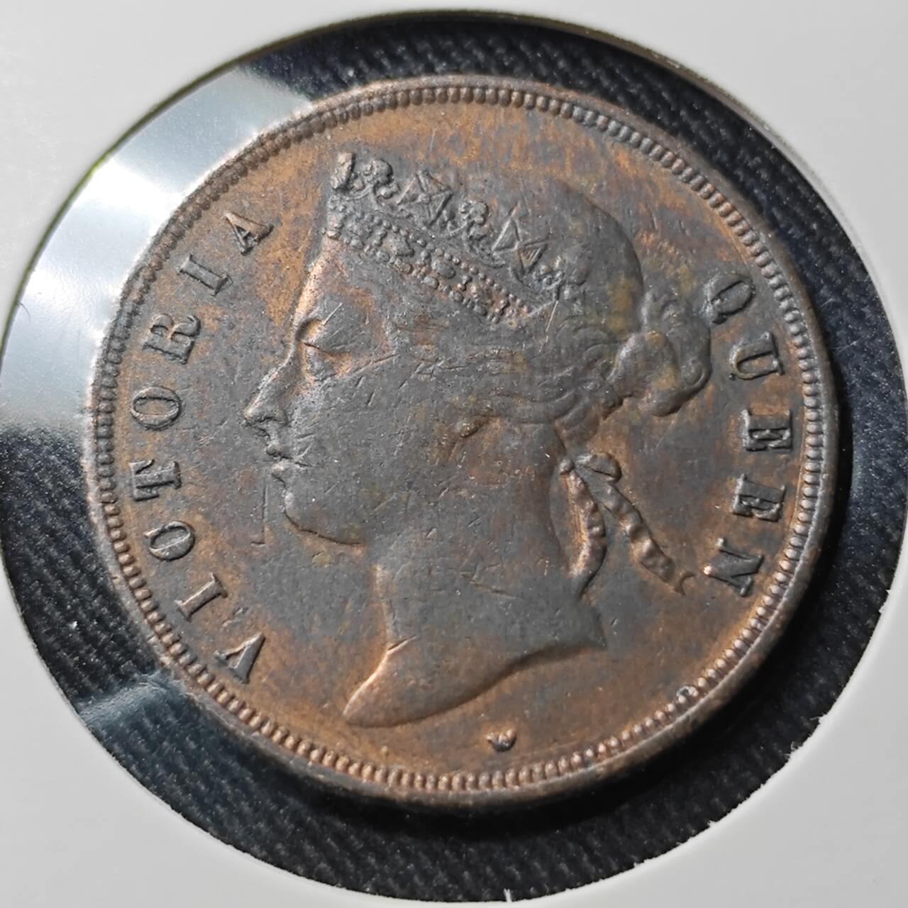 KK钱币收藏小铺  第391期  2月预留时间 周末发货  1875英属海峡1分铜币