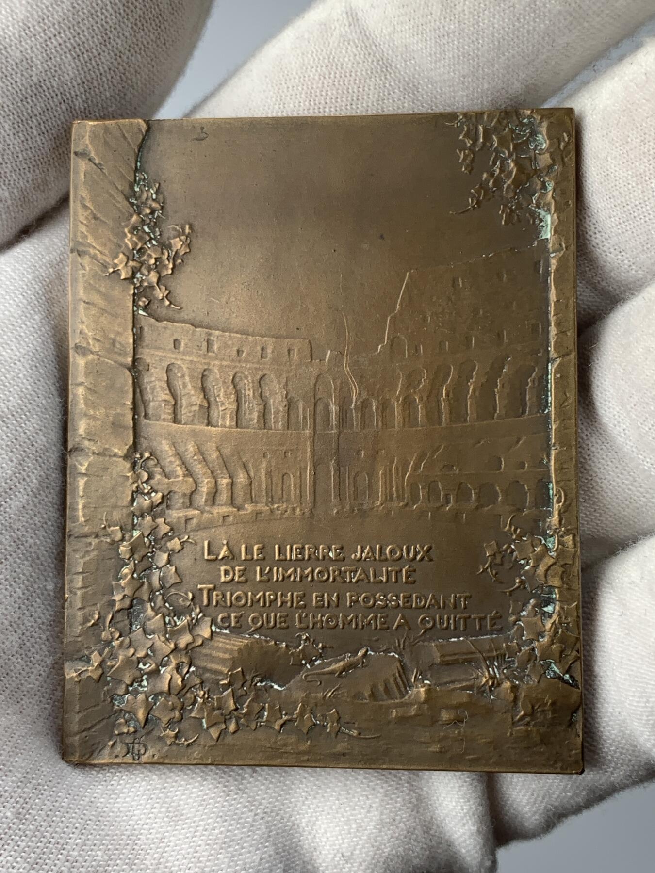 掌中浮雕-藏着的欧洲第052场 法国《冥想》大铜章，49.3*62.3mm，Georges Dupré乔治·杜普雷 (1869–1909)作品，原盒