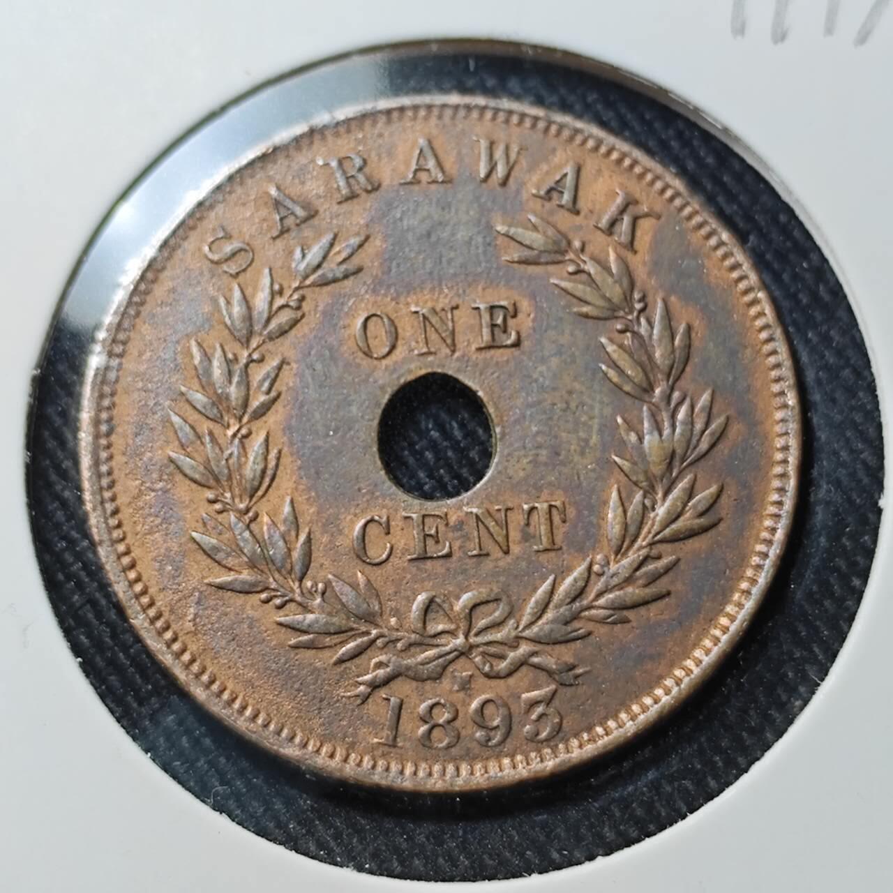 KK钱币收藏小铺  第391期  2月预留时间 周末发货  1893沙捞越1分铜币