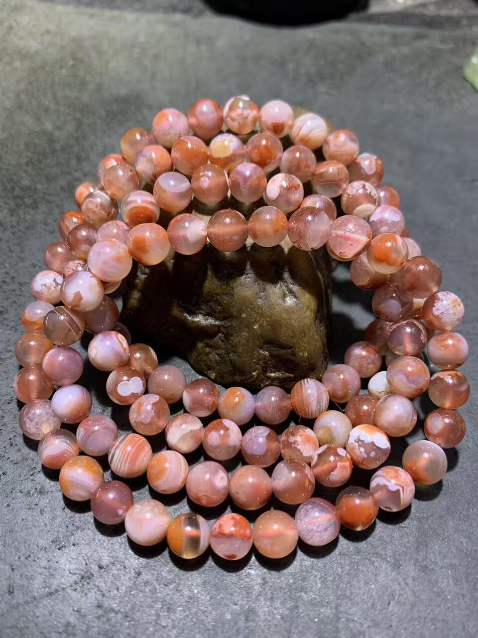 川料南红玛瑙荔枝冻飘红108多圈手串（项链）一条