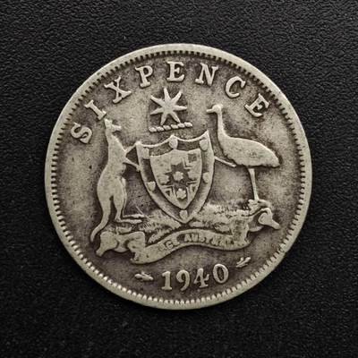 【淘币小摊】实时拍第八百六十三拍   小银币散币场   年前最后一周 之前的预留小年前全部发出 请更换最新收货地址  - 澳大利亚1940年乔治六世6便士银币