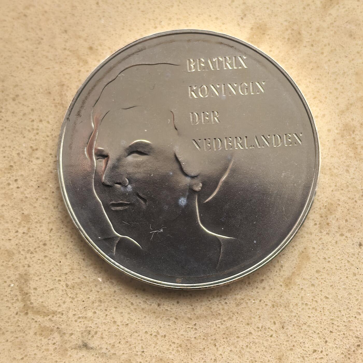 道一币馆币章第一百六十五场 荷兰1995年反法西斯胜利50周年50盾银币 25g 925s