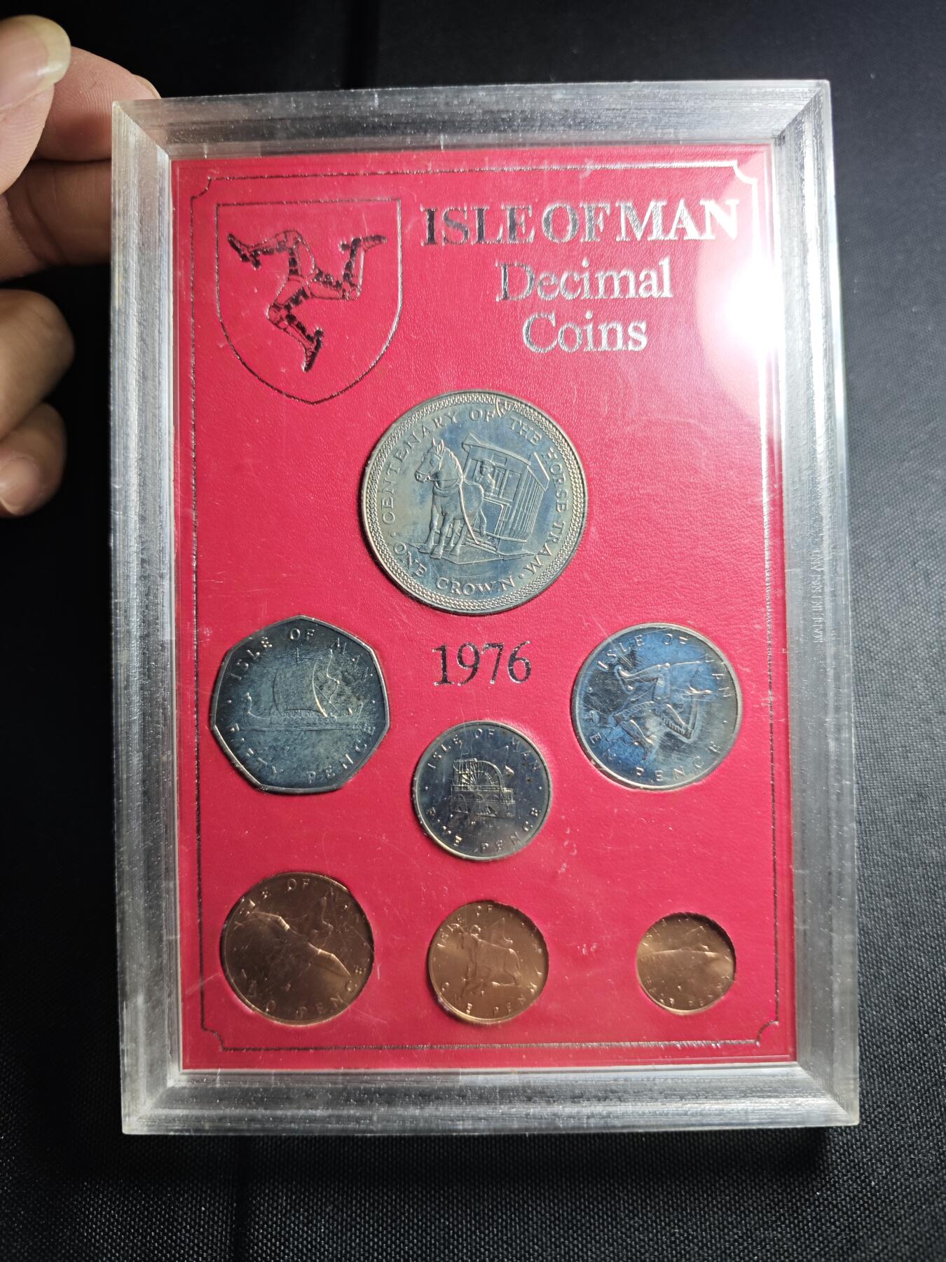 KK钱币收藏小铺  第400期  百期特拍（四拍之四）2月预留时间 周末发货  1976马恩岛大小面值清年一套