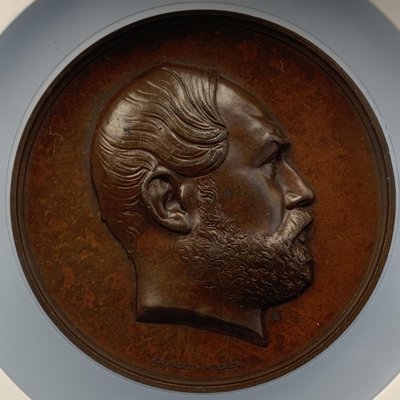 掌中浮雕-藏着的欧洲第052场 1870年比利时布鲁塞尔铜章，60mm