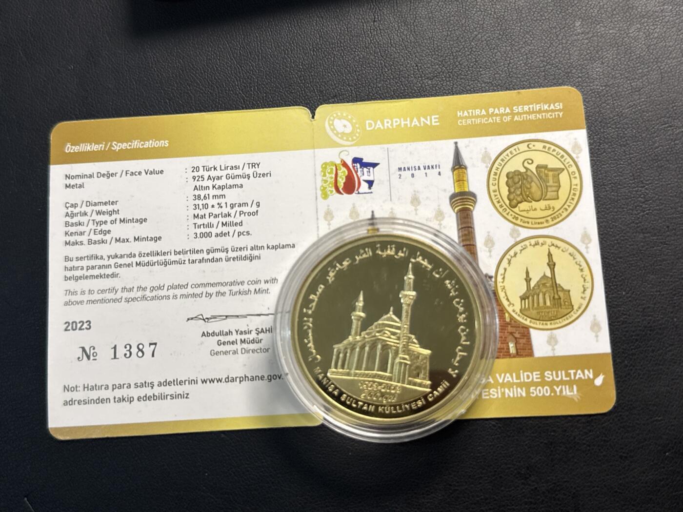 ❤️【币观天下】❤️ 第342期钱币秒杀拍卖场- 2026.2.4秒杀专场 长期征集拍品  土耳其2023年萨瓦里德苏丹基金会镀金精制纪念银币发行量3000枚31.1克带证书