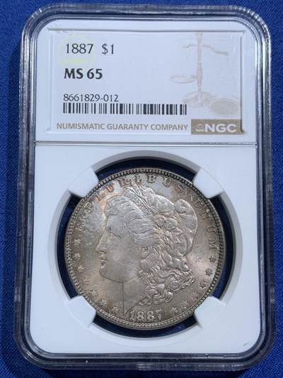 《竞宝斋》第464场 周日，周一，周二，3场连拍 （全场包邮）欢迎送拍 - NGC MS65 美国1887年摩根1美元银币