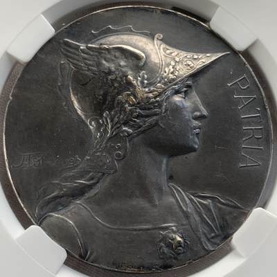 掌中浮雕-藏着的欧洲第052场 - 法国玛丽安娜镀银铜章，57mm