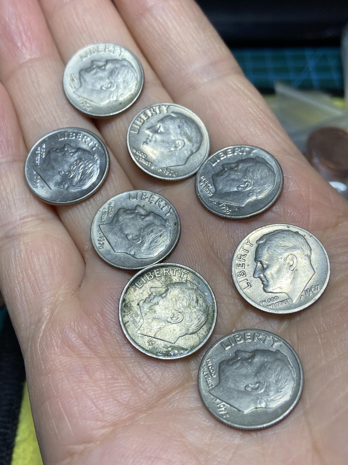 2026年第十八场(总第一百八十七场）外国好品散币场(免佣金) 美国🇺🇸罗斯福1角8枚：1966年67年70年73年86年89年2007年