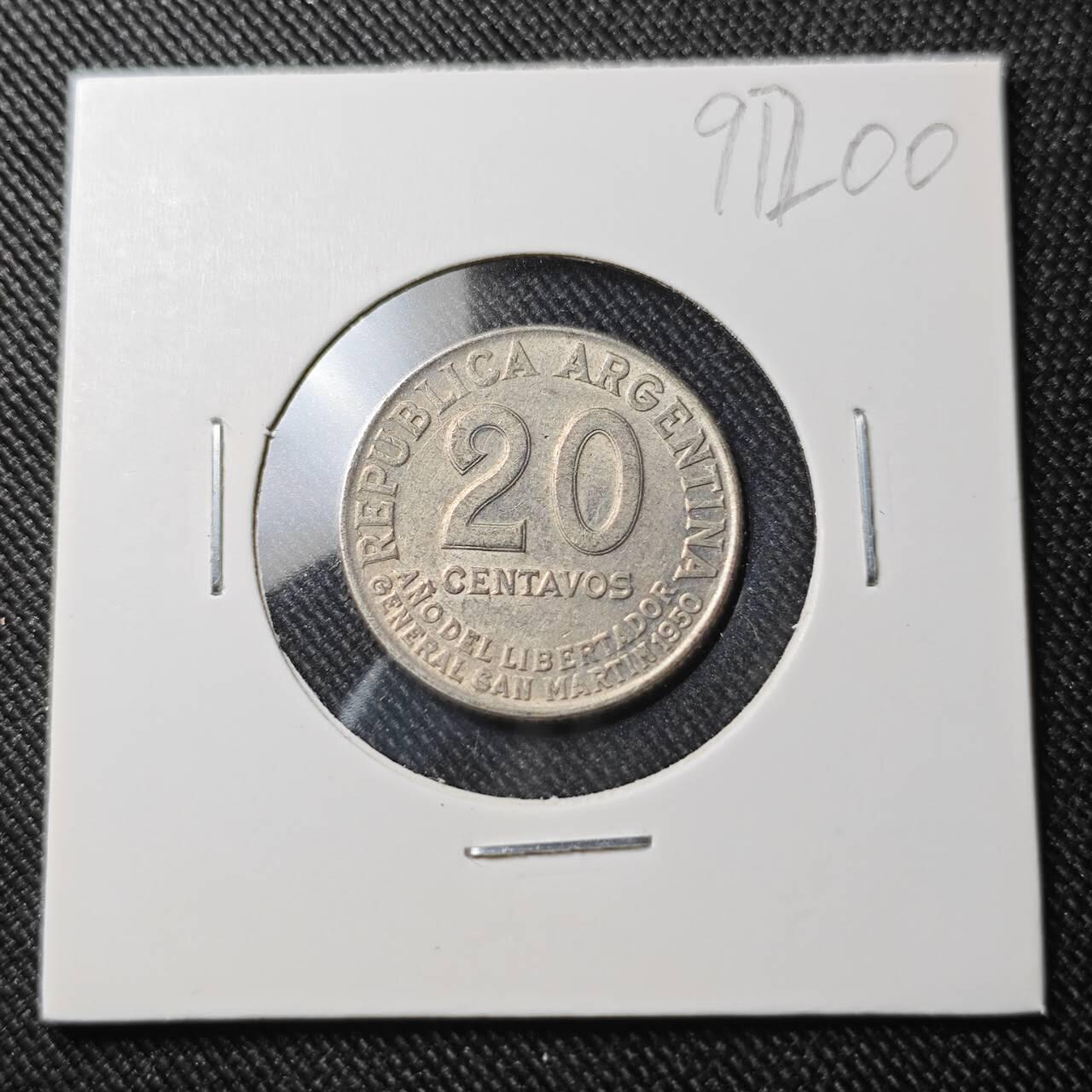 KK钱币收藏小铺  第391期  2月预留时间 周末发货  阿根廷20分纪念币