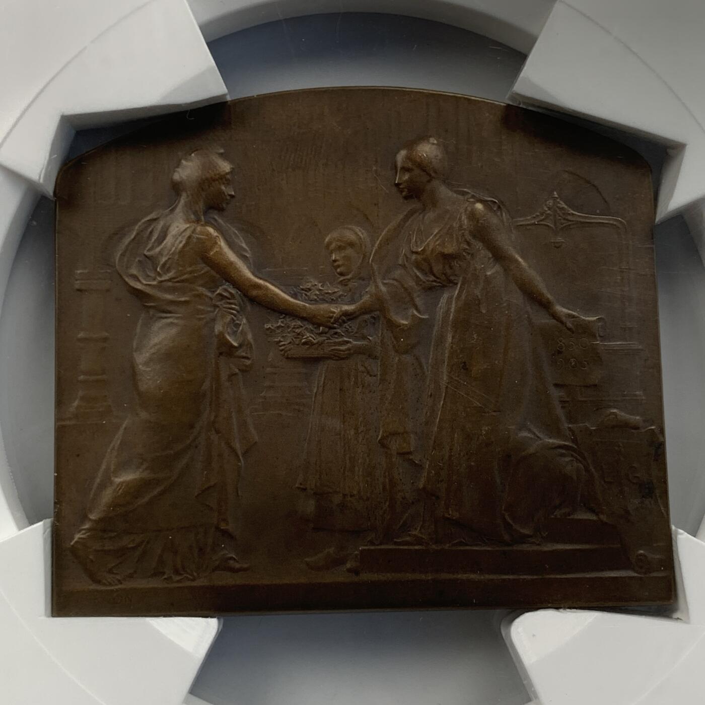 掌中浮雕-藏着的欧洲第052场 1905年比利时列日世博会大铜章，63*72mm