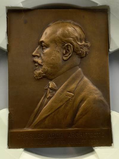 掌中浮雕-藏着的欧洲第052场 - 1922年法国建筑师纪念铜章，58*80mm