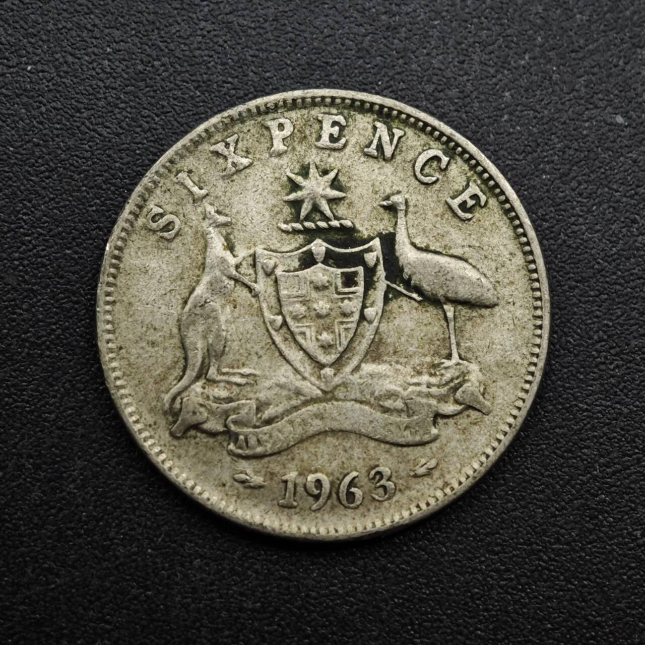 【淘币小摊】实时拍第八百六十三拍   小银币散币场   年前最后一周 之前的预留小年前全部发出 请更换最新收货地址  澳大利亚1963年伊丽莎白二世6便士银币