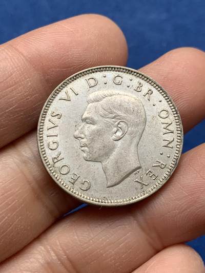 《竞宝斋》第464场 周日，周一，周二，3场连拍 （全场包邮）欢迎送拍 - 英国 1941年 乔治六世版 2先令 银币