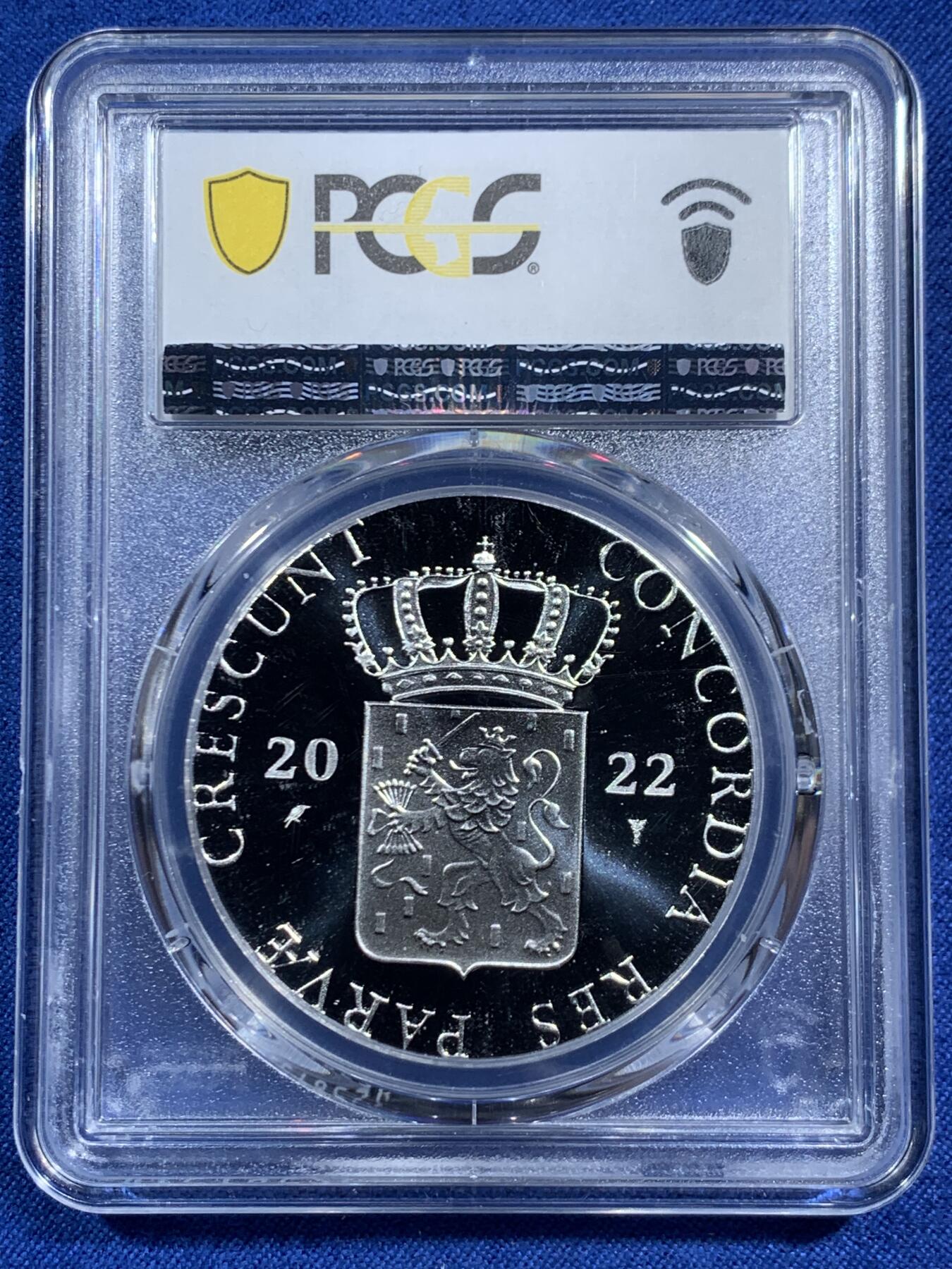 《竞宝斋》第464场 周日，周一，周二，3场连拍 （全场包邮）欢迎送拍 PCGS PR69 荷兰2022年1杜卡特银币 唯一冠军分