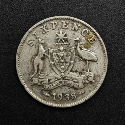 【淘币小摊】实时拍第八百六十三拍   小银币散币场   年前最后一周 之前的预留小年前全部发出 请更换最新收货地址  - 澳大利亚1938年乔治六世6便士银币