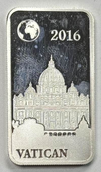 S&S Numismatic世界钱币-拍卖 第120期  - 所罗门群岛2016年 梵蒂冈 2元精制长方形纪念银币 15.5克999银