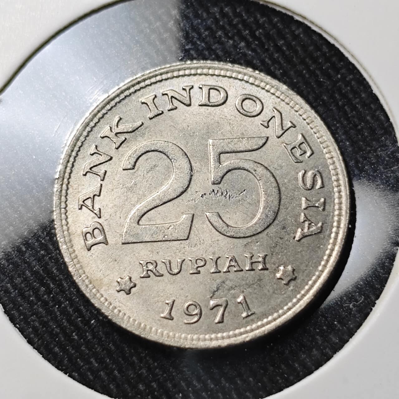 KK钱币收藏小铺  第391期  2月预留时间 周末发货  印度尼西亚25卢比