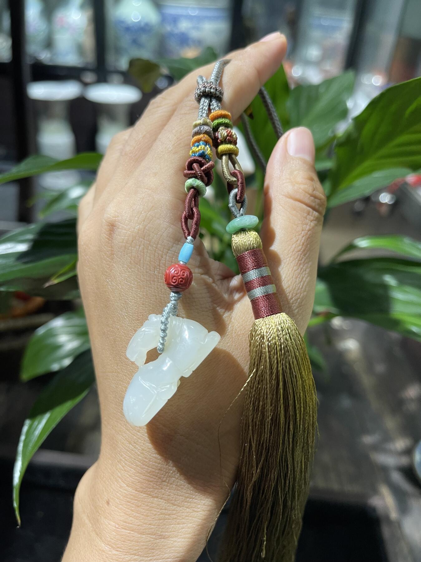 和田玉籽料手工挂饰 和田玉马